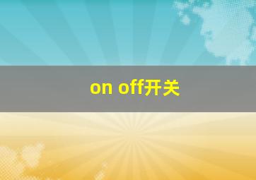 on off开关